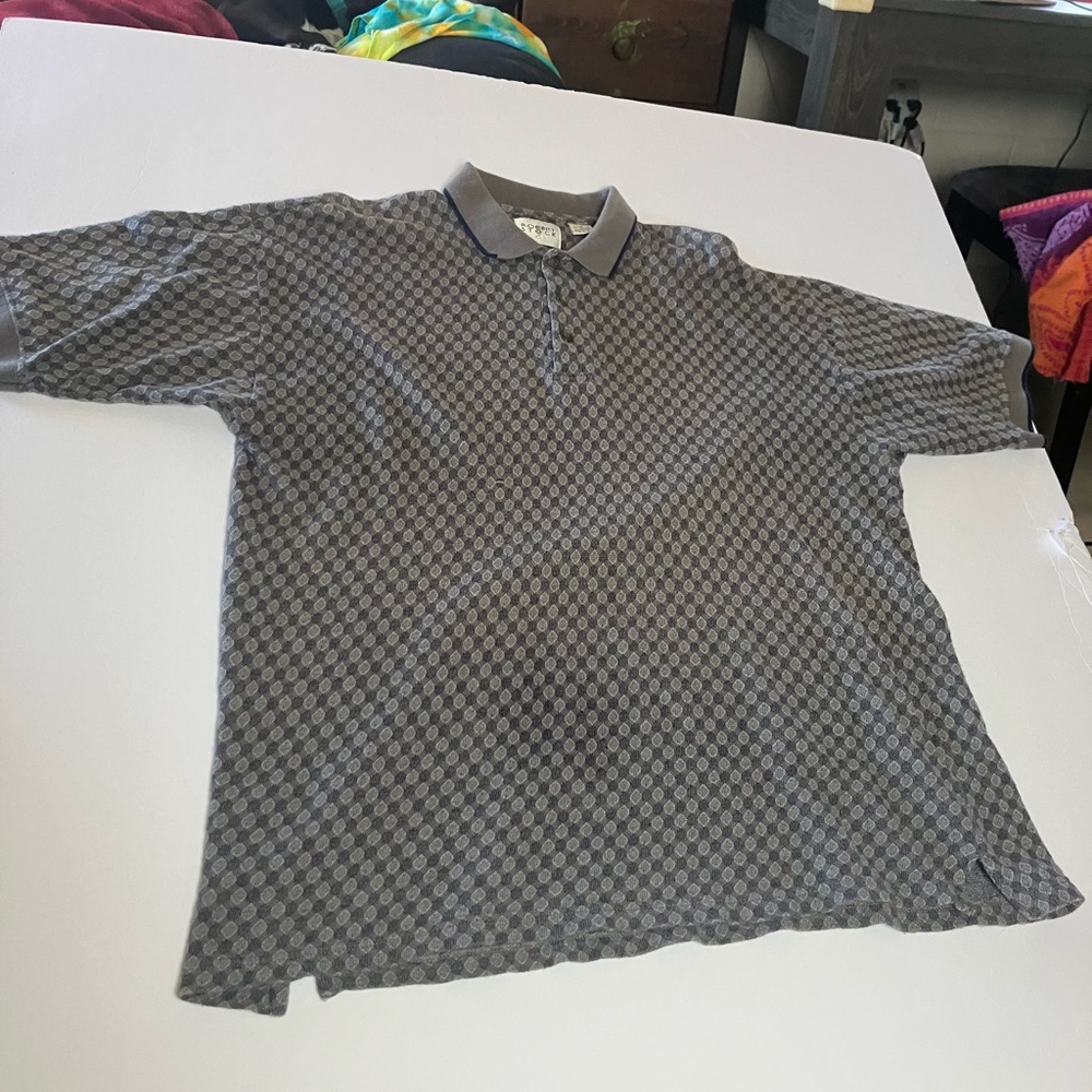 Robert Graham Gray Patterned Men's Polo